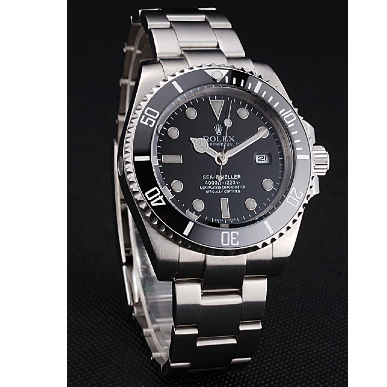 Aaa fake watches Dwellerr Bracelet Rolex Steel Case 622837 Stainless Sky Black Dial And 1013